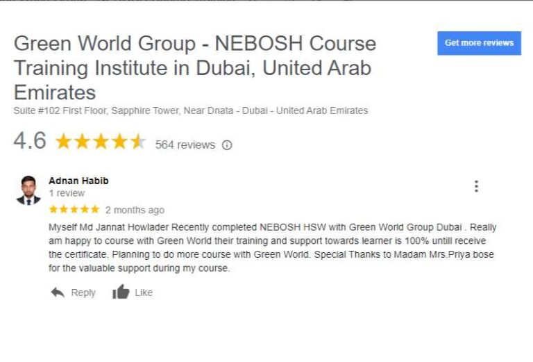Learner feedback for Green World Group