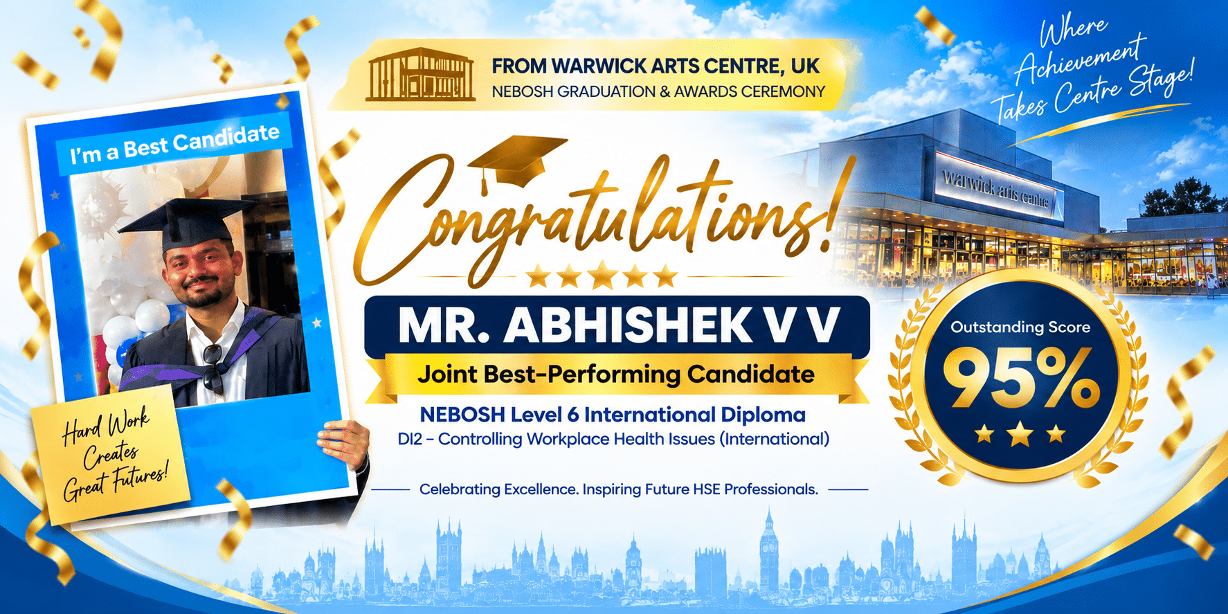 Mr. Abhishek V V - NEBOSH Joint Best-Performing Candidate